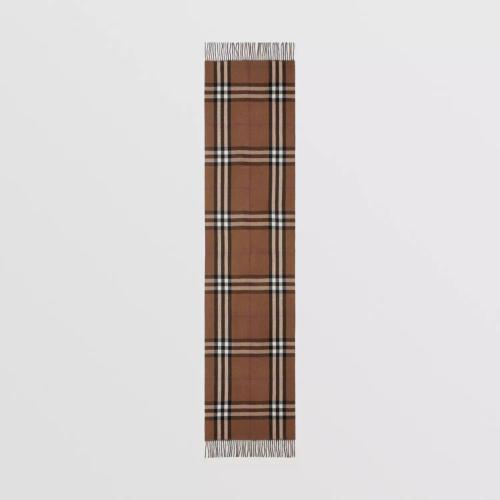  BURBERRY 22年秋冬 女士 雙面兩用格紋拼馬術(shù)騎士羊絨提花圍巾 80594241