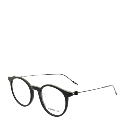 MontBlanc/萬寶龍 文藝 復古 男款 女款 光學鏡架 黑色 合金 全框 近視 眼鏡框 眼鏡架 MB0004O 48mm MontBlanc 萬寶龍