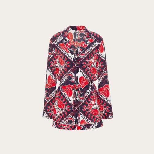  VALENTINO華倫天奴 22年秋冬 女士 連衣裙 COMBISHORT EN CREPE DE CHINE a IMPRIMé ARCHIVE