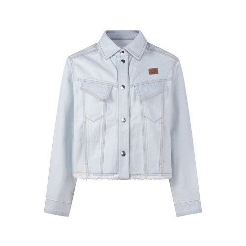 KENZO/高田賢三 女士棉質(zhì)短款牛仔服夾克外套 FC5 2DV231 6FA