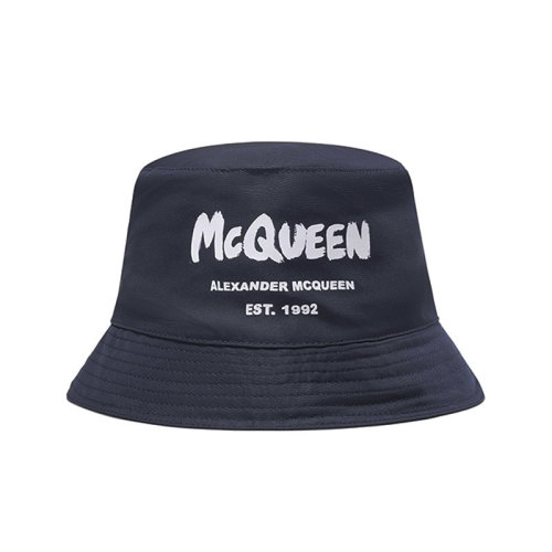 Alexander McQueen/亞歷山大麥昆 男士織物帽子漁夫帽徽標(biāo)圖案 667779 4404Q