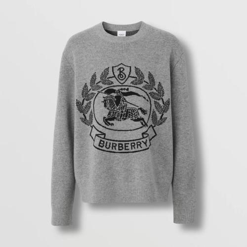  BURBERRY 22年秋冬 男士 馬術(shù)騎士裝飾羊毛提花寬松針織衫 80636641