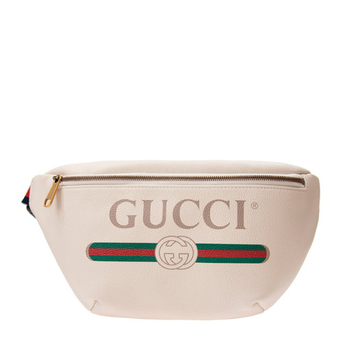 GUCCI/古馳 男女同款中性牛皮經(jīng)典大LOGO字母徽標(biāo)印花拉鏈開(kāi)合單肩包斜挎包胸包腰包 530412-0GCCT 多色可選