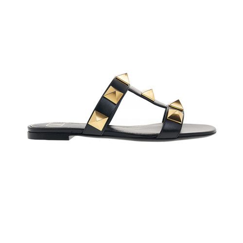 Valention/華倫天奴 鉚釘裝飾 皮面拖鞋 女款 XW2S0BU9ZWM