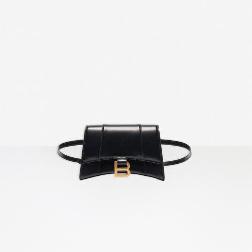  BALENCIAGA巴黎世家 22年秋冬 女士 腰包 Women's Hourglass Small Beltbag in BLACK 6104601Q 預定商品1-3周發(fā)貨