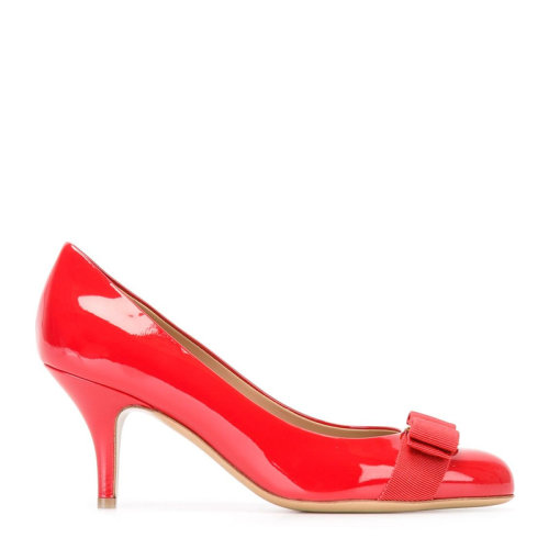 Salvatore Ferragamo/菲拉格慕 女士時(shí)尚簡(jiǎn)約小牛皮蝴蝶結(jié)高跟鞋單鞋女鞋 01B788多色可選（99新未使用）