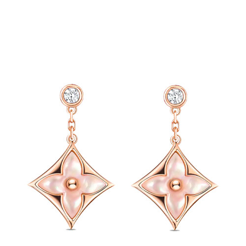 Louis Vuitton/路易威登 BLOSSOM系列 經(jīng)典款18k金玫瑰金粉紅色珍珠母貝星星花朵形狀鉆石Q96667