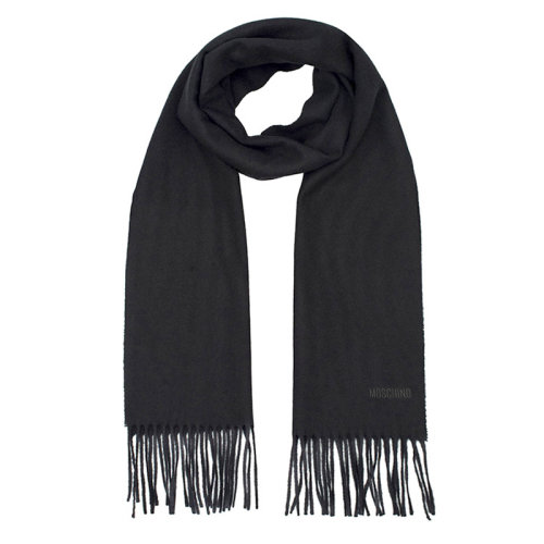 MOSCHINO/莫斯奇諾 男女同款 黑色羊毛時尚圍巾/披肩圍巾 50092M516516