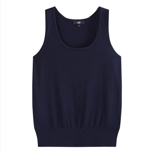 SHOKAY/繡嘉 【法式優(yōu)雅系列】女士短袖T恤U領(lǐng)針織背心彩色小背心