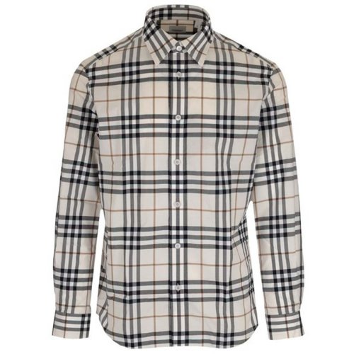  BURBERRY/博柏利 男士米白色棉質(zhì)長袖襯衫 8050275 PLFSX