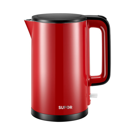 supor/蘇泊爾SW-15S01FX雙層保溫防燙全鋼無縫電水壺1.5L