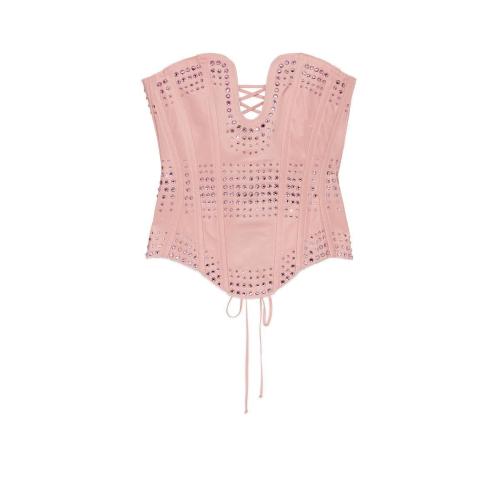  GUCCI古馳 22年秋冬 女士 水晶真絲束胸衣 671945 XUADU 5390 預(yù)定商品2-6周發(fā)貨