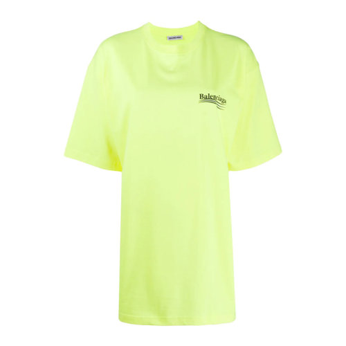 Balenciaga 巴黎世家 女士 服裝  黃色圓領(lǐng)棉T恤 女士短袖T恤