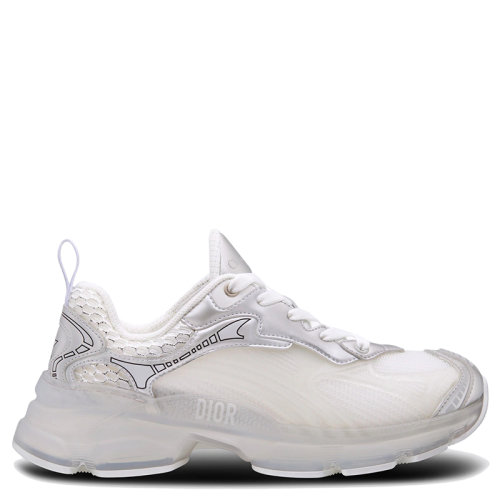 DIOR/迪奧      VIBE系列 女士白色網眼織物和銀色調皮革運動鞋KCK337LRU_S46W