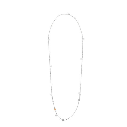 HERMES/愛(ài)馬仕 經(jīng)典Confettis 120系列 925純銀18K金玫瑰金小掛墜長(zhǎng)項(xiàng)鏈H104822B