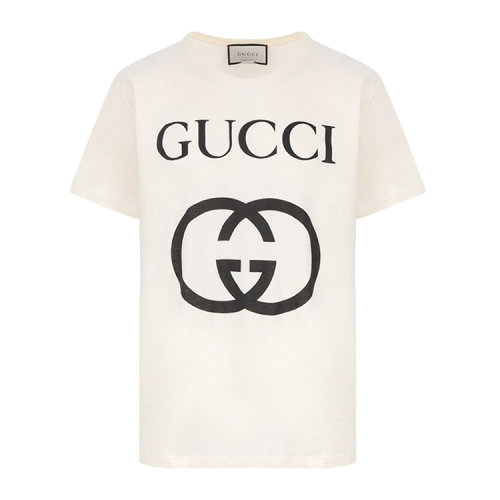 GUCCI/古馳男士短袖T恤飾互扣式G超大造型T恤 493117 X3Q35