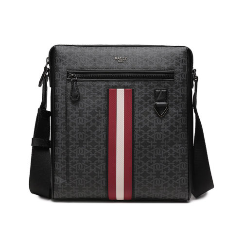 BALLY/巴利 【22秋冬新款】 男士TPU單肩斜挎包郵差包老花條紋 MECOY STM