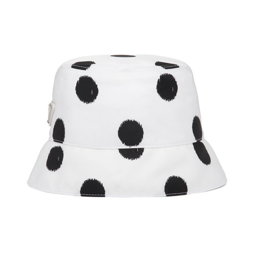 PRADA/普拉達(dá)女士黑白印花再生尼龍漁夫帽1HC137_2DW9_F0009