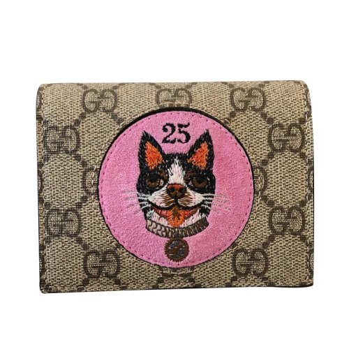 Gucci古馳  波士頓梗小錢包 超可愛的小狗刺繡