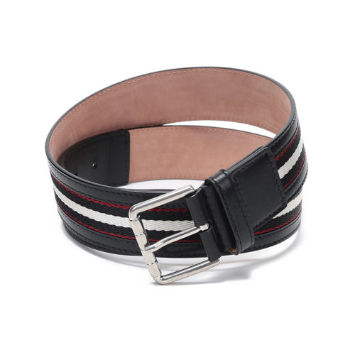 BALLY/巴利  男士織物配皮針扣式皮帶腰帶 WILFORD 40 M