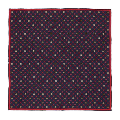  GUCCI古馳 22年秋冬 男士 互扣式雙G真絲口袋方巾 660425 4G001 4074