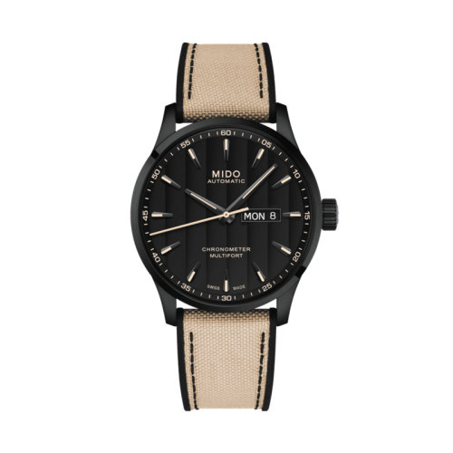  mido/美度  舵手系列長(zhǎng)動(dòng)能天文臺(tái)認(rèn)證全自動(dòng)機(jī)械男士米色織物表帶腕表42毫米 M038.431.37.051.09