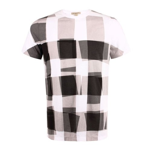 BURBERRY/博柏利 男裝 服飾 舒適透氣 BRIT系列 藍(lán)色拼色 棉質(zhì)條紋半袖 男士短袖T恤396246