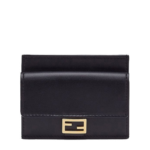 FENDI/芬迪 黑色納帕革卡片套羔羊皮卡片夾 8M0423 AAJD