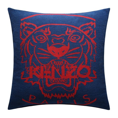 KENZO/高田賢三 抱枕靠墊腰枕辦公室沙發(fā)靠枕床頭靠背汽車護腰墊腰靠正方形（藍/灰）