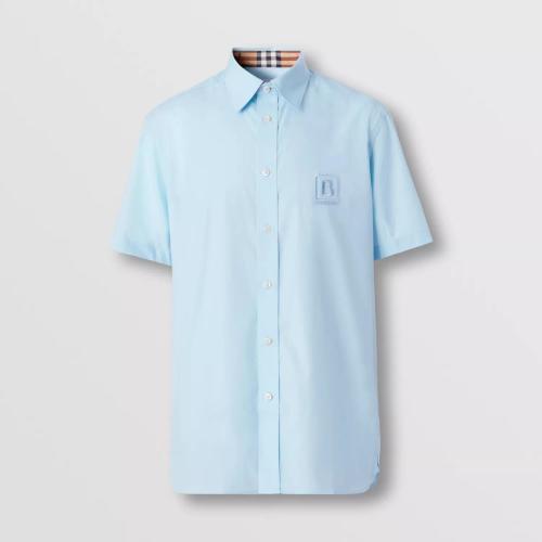  BURBERRY 22年秋冬 男士 字母圖案彈力棉質(zhì)短袖襯衫 80618631