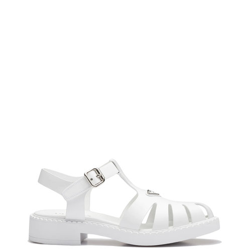 PRADA/普拉達 22年春夏新款 男士白色亮面皮革漁夫涼鞋2X3084_055_F0009