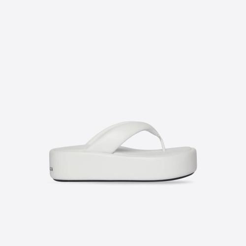  BALENCIAGA巴黎世家 22年秋冬 女士 平底涼鞋 Womens Rise Thong Sandal in White 693549WBDA1