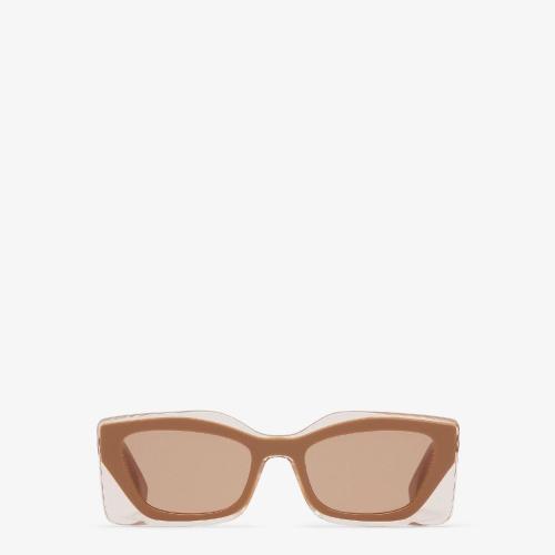  FENDI芬迪 22年春夏 女士 太陽眼鏡 米色_纖維太陽鏡 FOL019V1PF1TC8