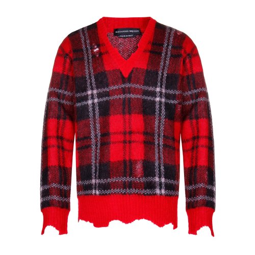 Alexander McQueen/亞歷山大麥昆 春夏 男性 時(shí)尚 格子 混色 男士針織衫/毛衣 534376 Q1RQT 6543