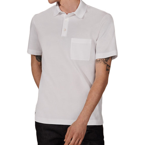 HERMES/愛馬仕 22年春夏新款 男士白色純棉H刺繡短袖polo衫H072325HA90XS