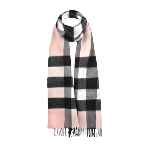 BURBERRY/博柏利 男女通用 中性大號煙熏玫瑰色經(jīng)典羊絨格紋圍巾圍脖 4031047