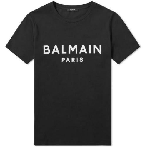  BALMAIN/寶曼 女士深藍(lán)色棉質(zhì)短袖T恤 WF1EF000 B044 EAB PLFSX