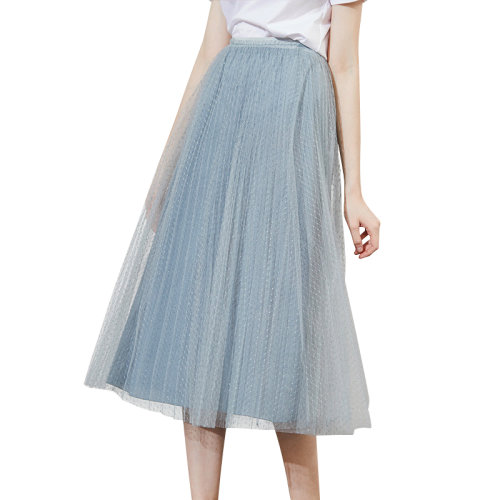 GeleiStory/GeleiStory 夏季新款氣質(zhì)網(wǎng)紗半身裙女神范唯美仙女a(chǎn)字裙 女士半身裙