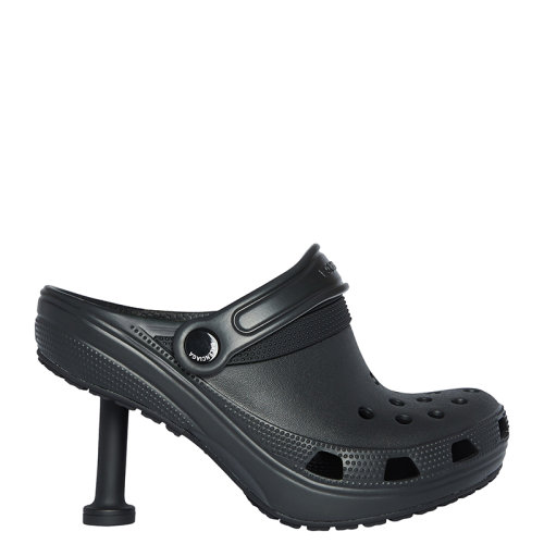 Balenciaga/巴黎世家 22年早春新款 Crocs? Madame 80mm系列 女士黑色EVA材料橡膠穆勒鞋677390W1S8E1000