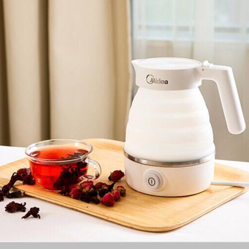 【便攜折疊水壺】Midea/美的 電水壺食品級(jí)硅膠折疊水壺?zé)畨仉姛崴畨芈眯袛y帶智能防干燒MK-SH06Simple101