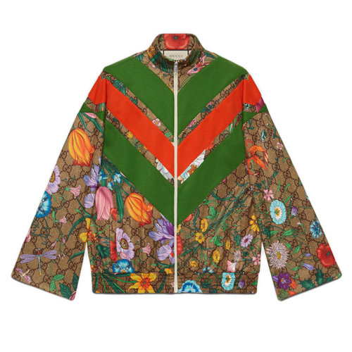 GUCCI/古馳 古琦 女裝 花朵時(shí)尚百搭拉鏈立領(lǐng)女士夾克 605443-XJB9B-2103