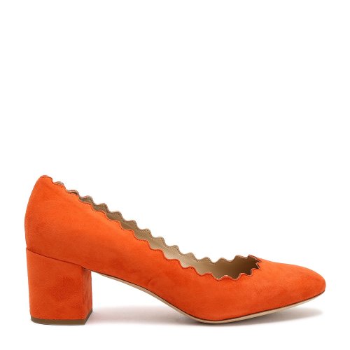 CHLOE 純色 花邊元素 時(shí)尚 女士中跟鞋 CHC16A230 636