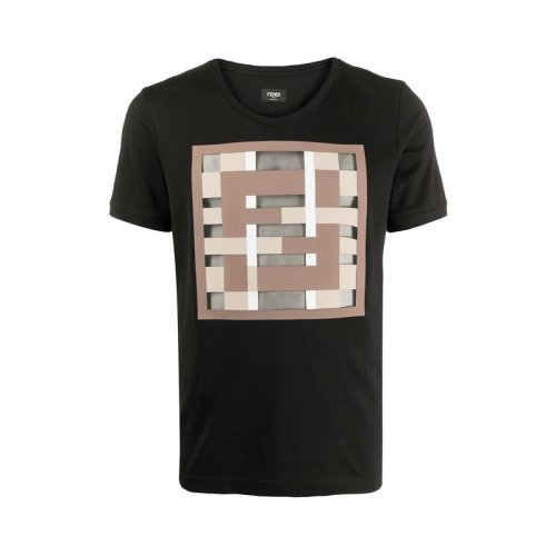  FENDI/芬迪 男士黑色棉質(zhì)短袖T恤 FY0894 ABQY F0QA1 PLFSX