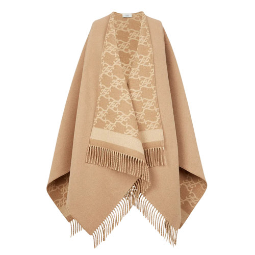 FENDI/芬迪新款 女士米色羊毛羊絨披風(fēng)FXX715AHRFF0QU5