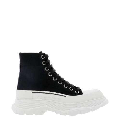 Alexander McQueen/亞歷山大麥昆 女士女鞋 黑色 鞋頭厚底 休閑運(yùn)動(dòng)鞋 611706W4MV21070