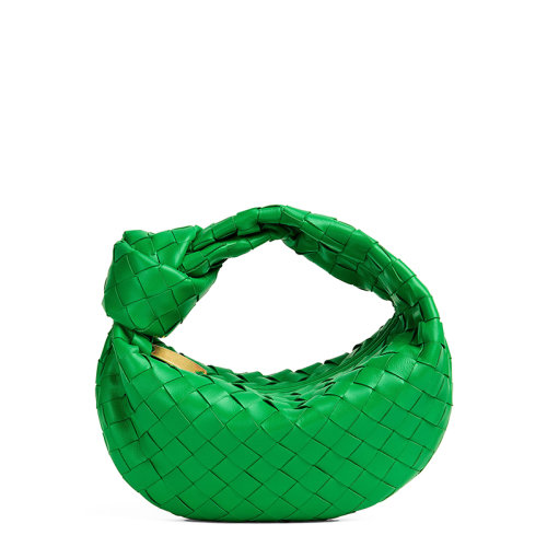 Bottega Veneta/葆蝶家 22新款Mini Jodie系列 女士鸚鵡綠色I(xiàn)ntrecciato編織牛皮革羊皮革肩背手提包651876VCPP53722