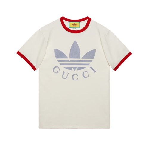 GUCCI/古馳 22年秋冬新款 adidas聯(lián)名系列 女士白色純棉Logo印花短袖T恤702612XJEB19095