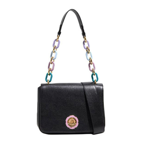 Salvatore Ferragamo/菲拉格慕 女士黑色牛皮單肩包女包 21-G843-684505