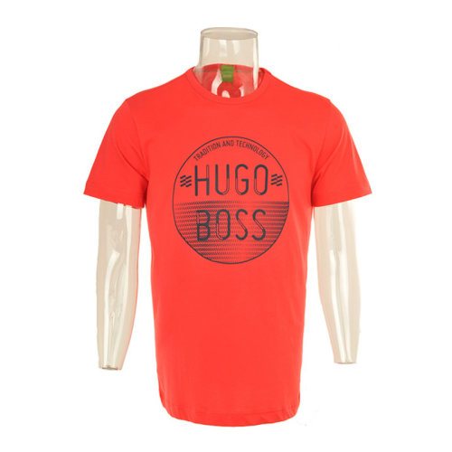 Hugo Boss 雨果博斯 男士 服裝 休閑短袖橙紅色棉 男士短袖T恤