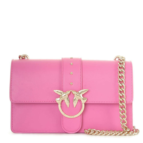 Pinko/品高  LOVE SIMPLY系列 女士純皮時尚單肩斜挎燕子包 亮粉色